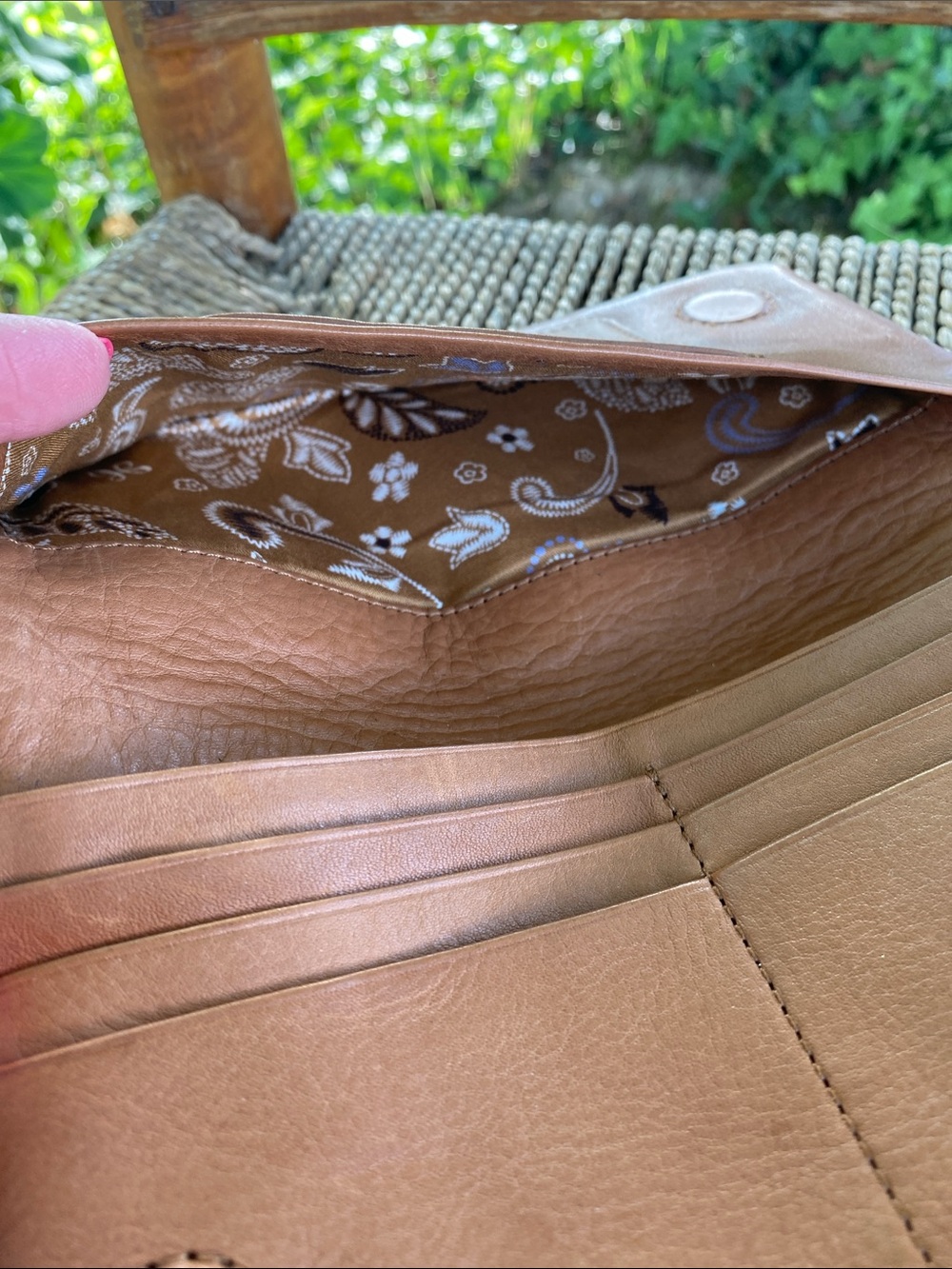 HOBO Leather Wristlet Wallet in Saddle/Tan - Picture 6 of 10